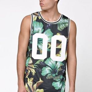 On the Byas Hawaiian Floral Mesh Jersey